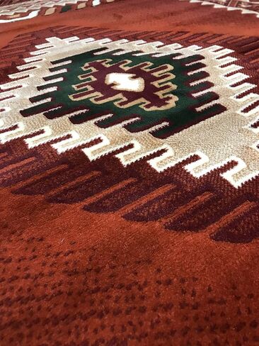 Kingdom Southwest Native American Runner Area Rug Blue & Brown Design D143 (2 Feet X 7 Feet) in Kuwait