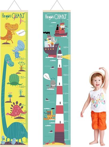 Kids Growth Charts - 11.8 "X55.9" Thick Oil Painting Canvas Disassembly Babies and Children's Height Chart, Children's Wooden Frame Measurement Rules, for Wall Decoration(Sunflower Bee) in Saudi Arabia