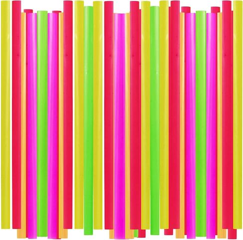 Jumbo Smoothie Straws, 100 pack, 10.5 in, Boba Straw, Extra Wide & Fat, Multi-Color, 0.5" Diameter, Large, Polypropylene Plastic, BPA Free, Reuseable, Milkshakes, Tea, Coffee, Bubble Milk | Houseables in Kuwait