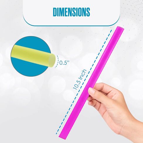 Jumbo Smoothie Straws, 100 pack, 10.5 in, Boba Straw, Extra Wide & Fat, Multi-Color, 0.5" Diameter, Large, Polypropylene Plastic, BPA Free, Reuseable, Milkshakes, Tea, Coffee, Bubble Milk | Houseables in Kuwait