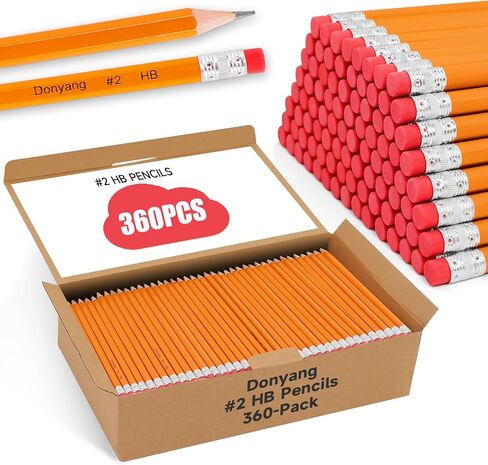 50 عبوة من أقلام الرصاص رقم 2 مع ممحاة، مجموعة كبيرة من أقلام الرصاص الجرافيت الصفراء لمستلزمات مكتب المعلم في الفصول الدراسية، رقم 2 قلم رصاص HB لكتابة هدايا رسم ورسم هدايا لحفلات الأطفال in Kuwait