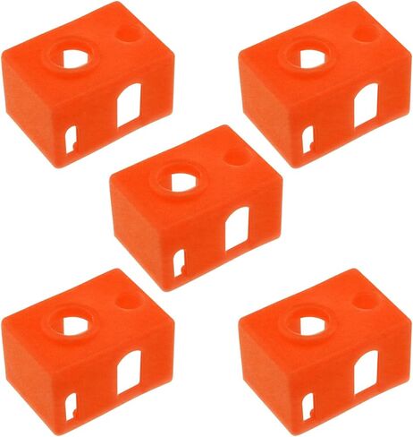 5pcs 3D Printer Heater Block Silicone Socks Cover Compatible with E3D V6 PT100 Heater Extruder Hotend Block Protective Sock Black in Saudi Arabia