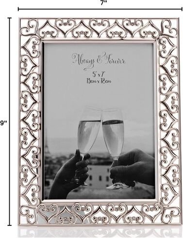 إطار صورة على شكل قلب مطلي بالفضة مقاس 5 × 7 بوصة in Kuwait