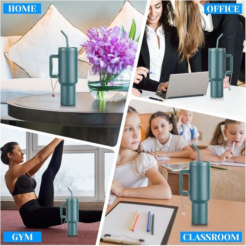 إكسسوارات سحر الحروف لكأس ستانلي، 26 قطعة سحر مقبض حرف الهوية مع 6 قطع سلاسل لكأس ستانلي بهلوان سحر التعريف الأولي لجميع مقابض أكواب الماء (ألوان وحروف عشوائية) in Kuwait