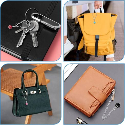 إكسسوارات سحر الحروف لكأس ستانلي، 26 قطعة سحر مقبض حرف الهوية مع 6 قطع سلاسل لكأس ستانلي بهلوان سحر التعريف الأولي لجميع مقابض أكواب الماء (ألوان وحروف عشوائية) in Kuwait