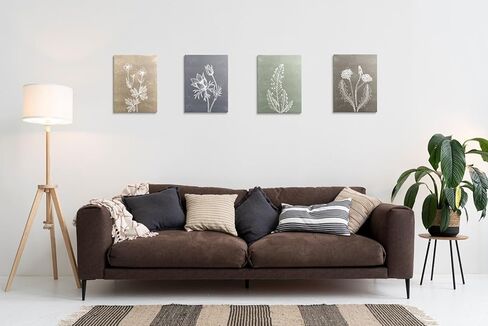 MINI ZOZI محايد جدار الفن النباتية بوهو ديكور 8X10 الحد الأدنى زهرة صور مجموعة من 4 كبيرة مؤطرة الطبيعة الأزهار غرفة نوم المطبخ غرفة المعيشة مكتب مزرعة ريفي الأعمال الفنية الجمالية in Kuwait