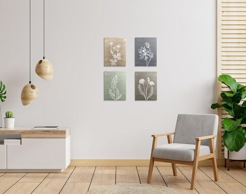 MINI ZOZI محايد جدار الفن النباتية بوهو ديكور 8X10 الحد الأدنى زهرة صور مجموعة من 4 كبيرة مؤطرة الطبيعة الأزهار غرفة نوم المطبخ غرفة المعيشة مكتب مزرعة ريفي الأعمال الفنية الجمالية in Kuwait