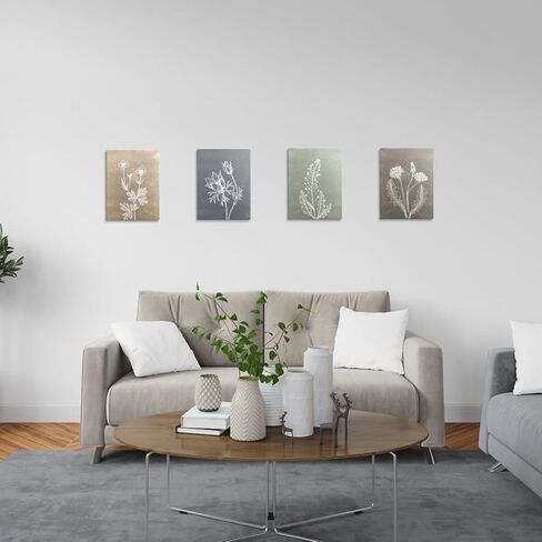 MINI ZOZI محايد جدار الفن النباتية بوهو ديكور 8X10 الحد الأدنى زهرة صور مجموعة من 4 كبيرة مؤطرة الطبيعة الأزهار غرفة نوم المطبخ غرفة المعيشة مكتب مزرعة ريفي الأعمال الفنية الجمالية in Kuwait