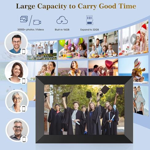 FANGOR إطار صور رقمي كبير مقاس 21.5 بوصة، إطار صور رقمي WiFi 1920 * 1080 FHD IPS مع جهاز تحكم عن بعد، إطار ذكي بتدوير تلقائي سعة 32 جيجابايت مثبت على الحائط، مشاركة الصور/مقاطع الفيديو عبر تطبيق Uhale/USB/SD in Kuwait