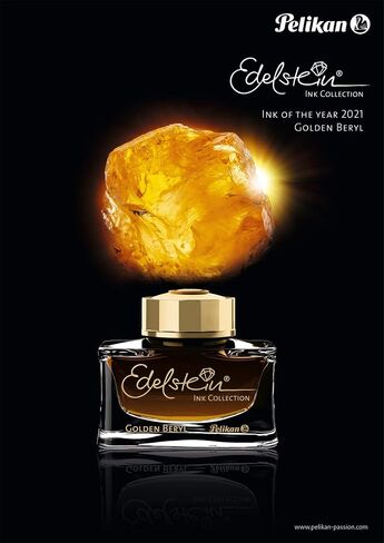 حبر معبأ في زجاجات من Pelikan Edelstein لأقلام النافورة، Moonstone (فضي-رمادي)، 50 مل، 1 لكل منها (300827) in Kuwait