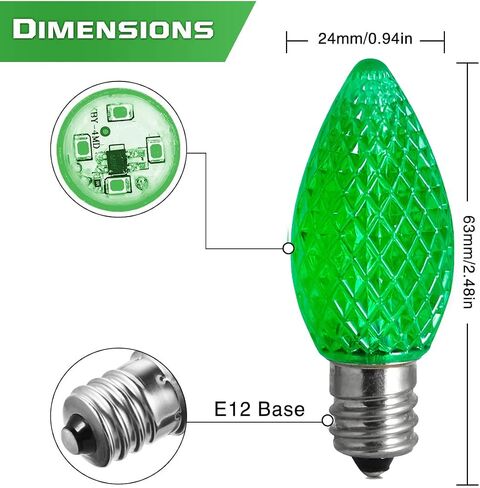 25 Pack Replacement c7 LED Halloween Light Bulbs Shatterproof C7 Led Light Bulbs 1W Mini Bulb Candelabra E12 Base Decor Purple Light Bulbs, String Lights, Window Candle Indoor Outdoor in Saudi Arabia