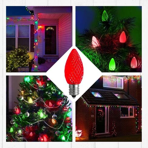 25 Pack Replacement c7 LED Halloween Light Bulbs Shatterproof C7 Led Light Bulbs 1W Mini Bulb Candelabra E12 Base Decor Purple Light Bulbs, String Lights, Window Candle Indoor Outdoor in Saudi Arabia