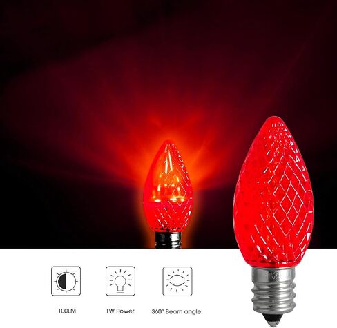 25 Pack Replacement c7 LED Halloween Light Bulbs Shatterproof C7 Led Light Bulbs 1W Mini Bulb Candelabra E12 Base Decor Purple Light Bulbs, String Lights, Window Candle Indoor Outdoor in Saudi Arabia