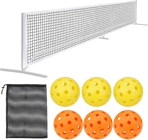 Pickleball Replacement Net 22 ft x 3 ft (NET ONLY) Indoor Outdoor Pickleball Net Replacement for Portable Pickleball Net System with 6 Pickle Balls and Drawstring Mesh Bag in Kuwait