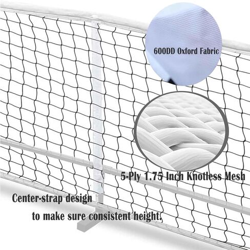 Pickleball Replacement Net 22 ft x 3 ft (NET ONLY) Indoor Outdoor Pickleball Net Replacement for Portable Pickleball Net System with 6 Pickle Balls and Drawstring Mesh Bag in Kuwait