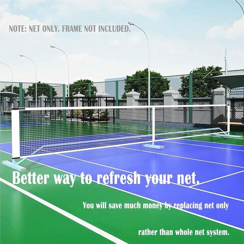 Pickleball Replacement Net 22 ft x 3 ft (NET ONLY) Indoor Outdoor Pickleball Net Replacement for Portable Pickleball Net System with 6 Pickle Balls and Drawstring Mesh Bag in Kuwait