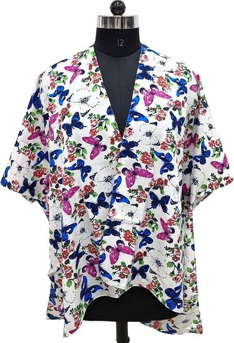Elu Kimonos for Women - Beach Coverup Cardigan Poncho Ruanas floral Print swimsuits Plus size Long Summer Cover up in Saudi Arabia