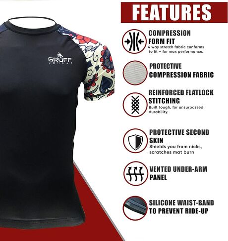 BJJ Rash Guards Grappling MMA Jiu Jitsu No Gi UFC Shirt Fight Wear, Short Sleeves in Kuwait