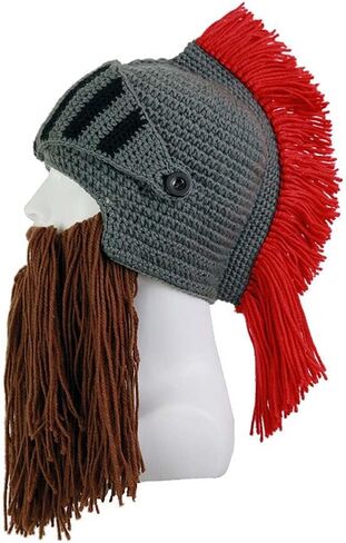 Wig Beard Hats Creative Funny Adult hat Hand-Woven Tassel red Crown Roman hat Knight hat Helmet hat Winter Hats in Kuwait