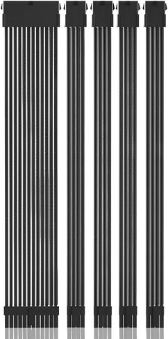 طقم تمديد كابل PSU بطول 30 سم مع أمشاط كابل 1x24Pin/2x8Pin(4+4) EPS/2x8Pin(6P+2P) كابل PCI-E/PC مزود طاقة ATX (أبيض) in Kuwait