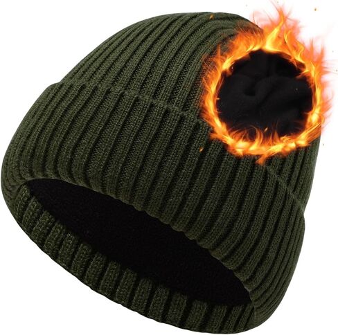 Oversize L/XL/XXL Beanie Hat for Big Heads - Unisex Merino Wool Cuff Beanie Winter Hat for Men and Women in Kuwait