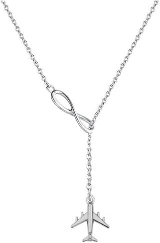 Modpide Hollow Love Heart and Airplane Lariat Y Necklace Jet Plane Jewelry for Stewardess Flight Attendant Traveler in Saudi Arabia