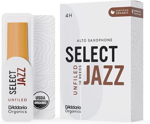 D’Addario Woodwinds - Organic Select Jazz Alto Saxophone Reeds - Alto Sax Reeds - Individually Sealed - Unfiled, Medium, Strength 2, 3-Pack in Saudi Arabia