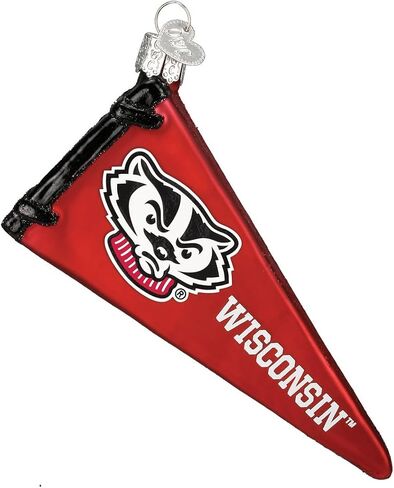 Old World Christmas University of Wisconsin Badgers Glass Blown Ornaments for Christmas Tree Beanie in Saudi Arabia