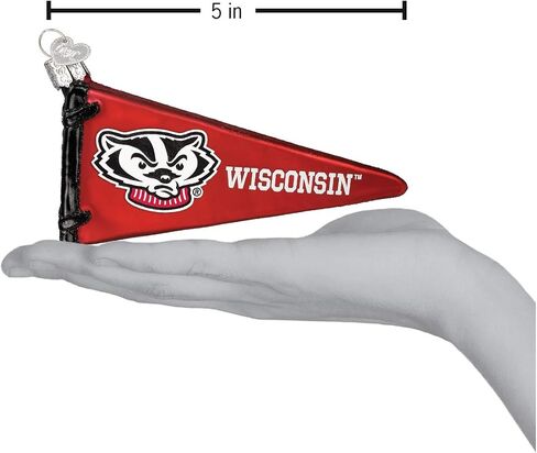 Old World Christmas University of Wisconsin Badgers Glass Blown Ornaments for Christmas Tree Beanie in Saudi Arabia