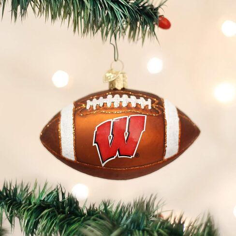 Old World Christmas University of Wisconsin Badgers Glass Blown Ornaments for Christmas Tree Beanie in Saudi Arabia