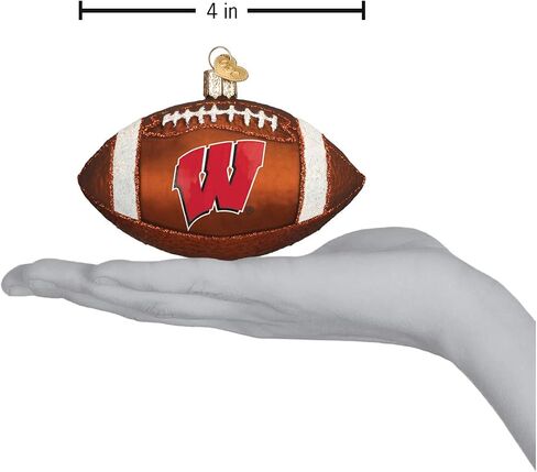 Old World Christmas University of Wisconsin Badgers Glass Blown Ornaments for Christmas Tree Beanie in Saudi Arabia