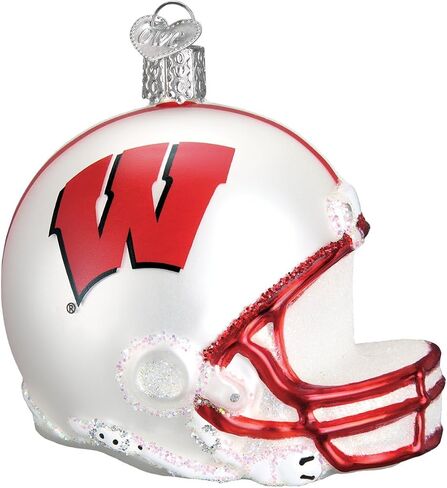 Old World Christmas University of Wisconsin Badgers Glass Blown Ornaments for Christmas Tree Beanie in Saudi Arabia