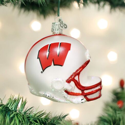 Old World Christmas University of Wisconsin Badgers Glass Blown Ornaments for Christmas Tree Beanie in Saudi Arabia
