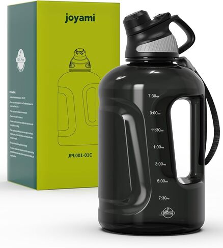 زجاجة مياه من جويامي، تريتان خالية من مادة BPA، إبريق ماء سعة 88 أونصة مع علامة زمنية، غطاء مغناطيسي، خالية من مادة BPA ومقاومة للتسرب، زجاجة مياه رياضية قابلة لإعادة الاستخدام للسفر في الهواء الطلق، والعمل، واللياقة البدنية، وصالة الألعاب الرياضية، 2.6 ل in Kuwait