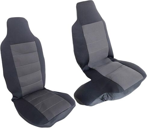 GXARTS قطعتان من غطاء مقعد المقعد الخلفي العالي 60/40 باللونين الأسود والرمادي متوافق مع Ford Ranger 2004 2005 2006 2007 2008 2009 2010 2011 2012 (بدون غطاء وحدة التحكم) in Kuwait