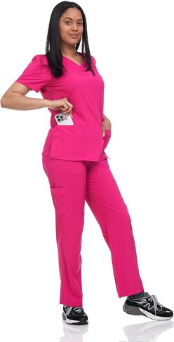 Scrubs for Women 4 Pocket Pants Stretch Nurse Scrub Pants for Medical Uniform and Home Attendant Lightweight in Saudi Arabia