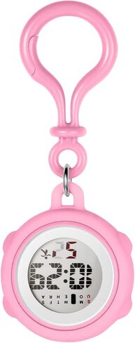 JewelryWe Digital Clip On Watch: Silicone Cover Carabiner Watches Backpack Buckle Belt Fob Watch for Rock Climbing Doctors Nurses Chefs Students in Kuwait