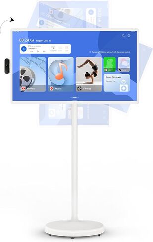 شاشة ApoloSign الذكية 24 بوصة 1080 بكسل محمولة مع شاشة تعمل باللمس Incell، نظام تشغيل Android (يدعم متجر Google)، بطارية مدمجة (4-6 ساعات)، دوران دوار كامل، جهاز تحكم عن بعد صوتي in Saudi Arabia