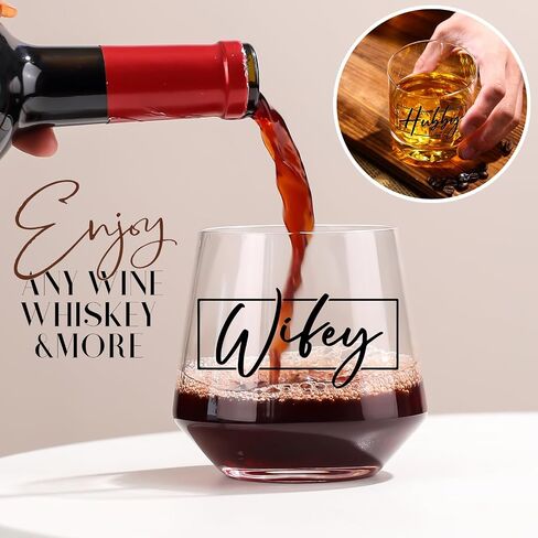 Wedding Gifts for Couples 2024, Wifey Hubby Wedding Glass, Congratulations Gift Box, Cool Bridal Shower Gifts for Engagement Wedding Anniversary for Her Him Newlywed Couples Bride Groom Mr and Mrs in Saudi Arabia