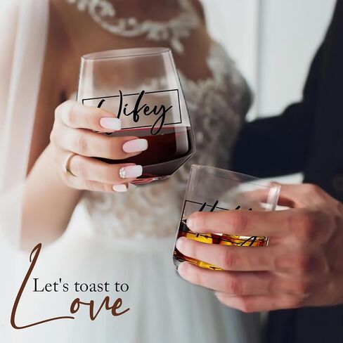 Wedding Gifts for Couples 2024, Wifey Hubby Wedding Glass, Congratulations Gift Box, Cool Bridal Shower Gifts for Engagement Wedding Anniversary for Her Him Newlywed Couples Bride Groom Mr and Mrs in Saudi Arabia