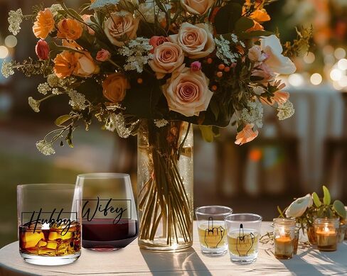 Wedding Gifts for Couples 2024, Wifey Hubby Wedding Glass, Congratulations Gift Box, Cool Bridal Shower Gifts for Engagement Wedding Anniversary for Her Him Newlywed Couples Bride Groom Mr and Mrs in Saudi Arabia