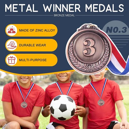 Hilitchi 5Pcs Gold Award Medals - Olympic Style Winner Medals Medals with Ribbon in Saudi Arabia