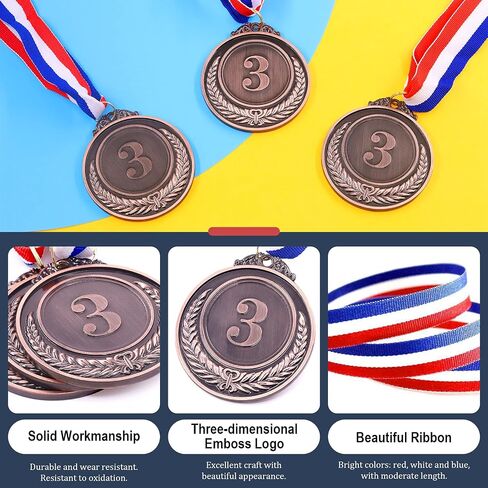 Hilitchi 5Pcs Gold Award Medals - Olympic Style Winner Medals Medals with Ribbon in Saudi Arabia