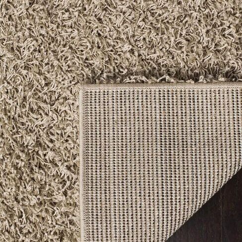 SAFAVIEH Athens Shag Collection Area Rug - 9' x 12', Beige, Non-Shedding & Easy Care, 1.5-inch Thick Ideal for High Traffic Areas in Living Room, Bedroom (SGA119G) in Saudi Arabia