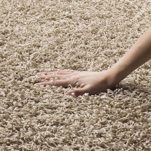 SAFAVIEH Athens Shag Collection Area Rug - 9' x 12', Beige, Non-Shedding & Easy Care, 1.5-inch Thick Ideal for High Traffic Areas in Living Room, Bedroom (SGA119G) in Saudi Arabia