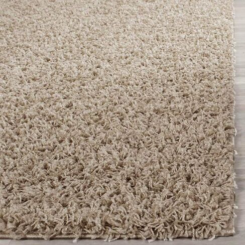 SAFAVIEH Athens Shag Collection Area Rug - 9' x 12', Beige, Non-Shedding & Easy Care, 1.5-inch Thick Ideal for High Traffic Areas in Living Room, Bedroom (SGA119G) in Saudi Arabia