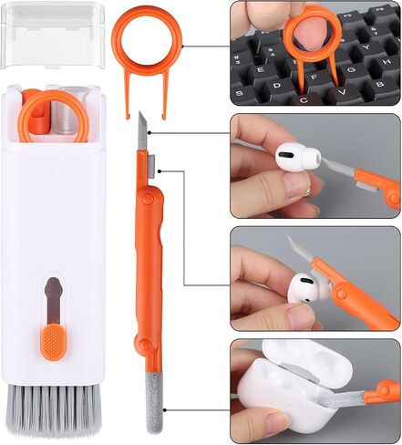 IFTHFOUR Keyboard Cleaning Kit Laptop Cleaner, 21-in-1 Computer Screen Cleaning Kit, Desktop Vacuum Cleaner, Cleaning Brush Tool for MacBook iPad, iPhone Pro, Earbuds, TV Camera Monitor in Saudi Arabia