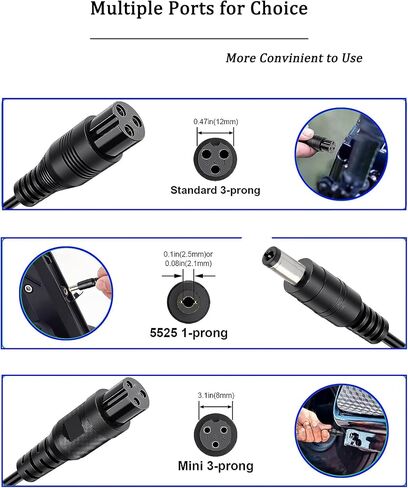42V 2A Electric Scooter Charger with 4 Plugs, 36V Ebike Charger Replacement Universal for Jetson, Razor, Bird, Gotrax, Ninebot, Hiboy, Sisigad and More in Saudi Arabia