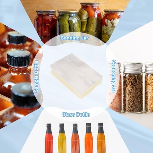 أشرطة انكماش مثقوبة PVC مقاس 42 × 70 مم من PATIKIL، 400 قطعة من غلاف الانكماش الحراري مناسب لزجاجات الزيوت العطرية 10 مل وعلب الجرار وعلب العلب التي تناسب قطر الغطاء 1.85-2.1 بوصة، شفاف in Kuwait