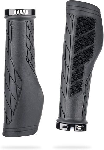 AARON FIT Handlebar Grips with Gel Cushioning, Sporty Handlebar Grips Made from Non-Slip Rubber, Lock-On Handlebar Grips for E-Bikes, Mountain Bikes, Cross Bikes, Fixie Bikes in Saudi Arabia